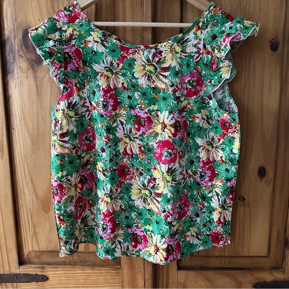 Skue Floral Ruffle Cap Sleeve Top Blouse Tie Back - Large - Picture 10 of 11